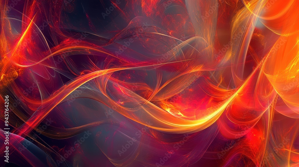 Abstract Background with Red and Orange Swirling Lines. Abstract Background with Red and Orange Swirling Lines.