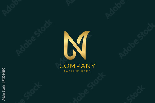 NU Letter Logo Design Template