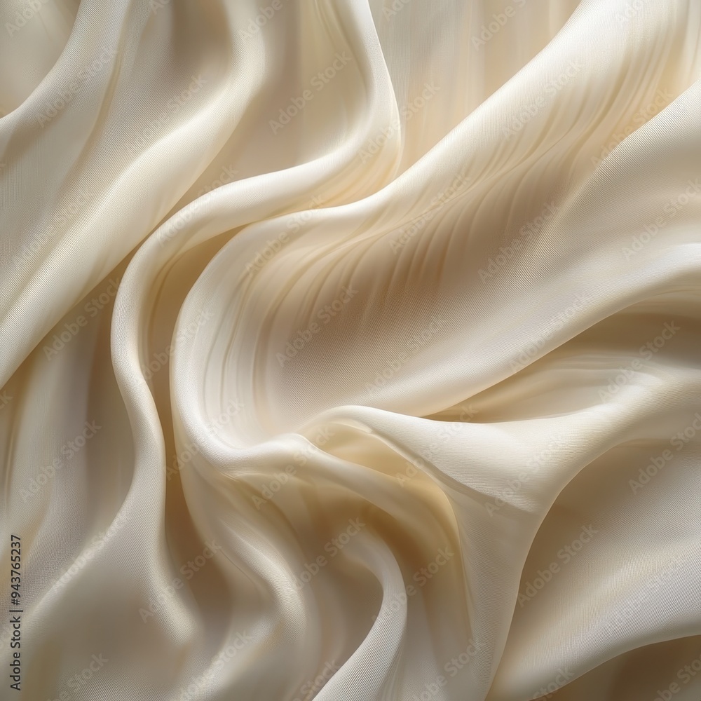 Fototapeta premium Abstract Draped Beige Fabric Texture Background.