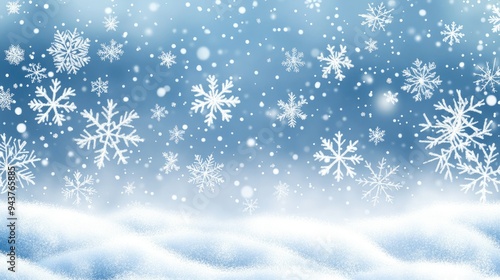 Winter background with snowflakes. Christmas and New Year concept