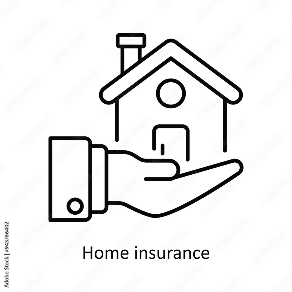 Home InsuranceVector outline icon design illustration. insurance symbol on white background EPS 10 File . Home InsuranceVector outline icon design illustration. insurance symbol on white background EPS 10 File .