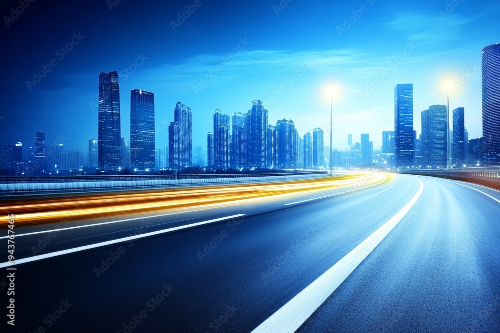 Long exposure, high speed traffic light trails over a highway, motorway and junction at night in a big city. Motion blur, light trails over roads. Long exposure, high speed traffic light trails over a highway, motorway and junction at night in a big city. Motion blur, light trails over roads.