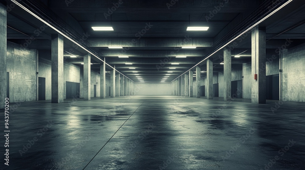 Evoking an Ambiance of Empty Warehouse with Dramatic Lighting Evoking an Ambiance of Empty Warehouse with Dramatic Lighting