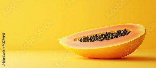 fresh papaya slice with cop...