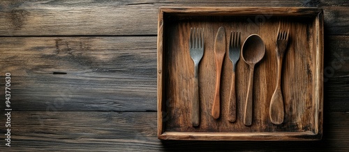 Vintage wooden cutlery and ...