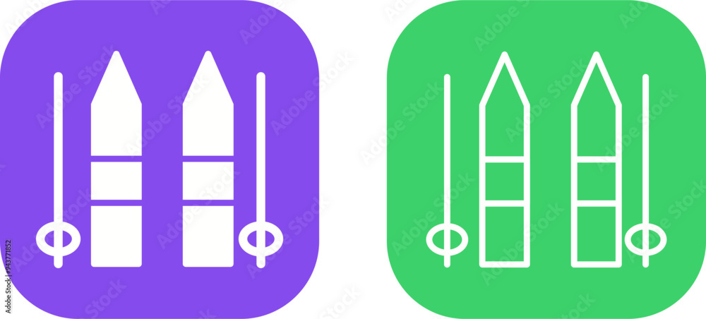 Ski Sticks Vector Icon