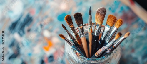 Top view close up of variou...