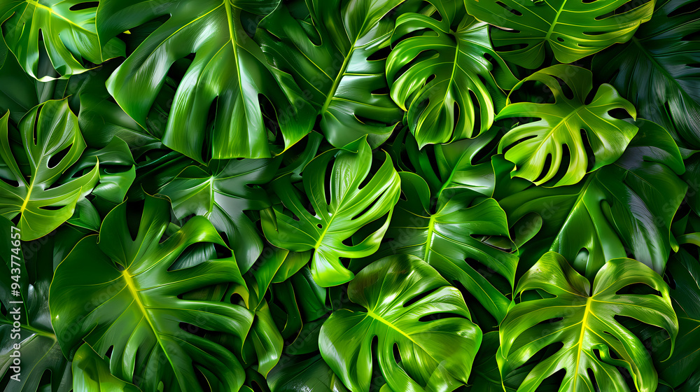Nature's Beauty in Abstract: Green Texture of Philodendron Leaves Nature's Beauty in Abstract: Green Texture of Philodendron Leaves