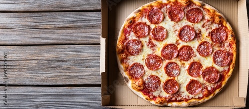 Pizza topped with salami sa...