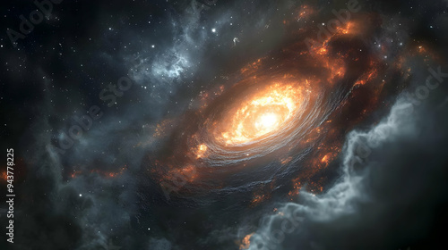 A swirling vortex of fire a...