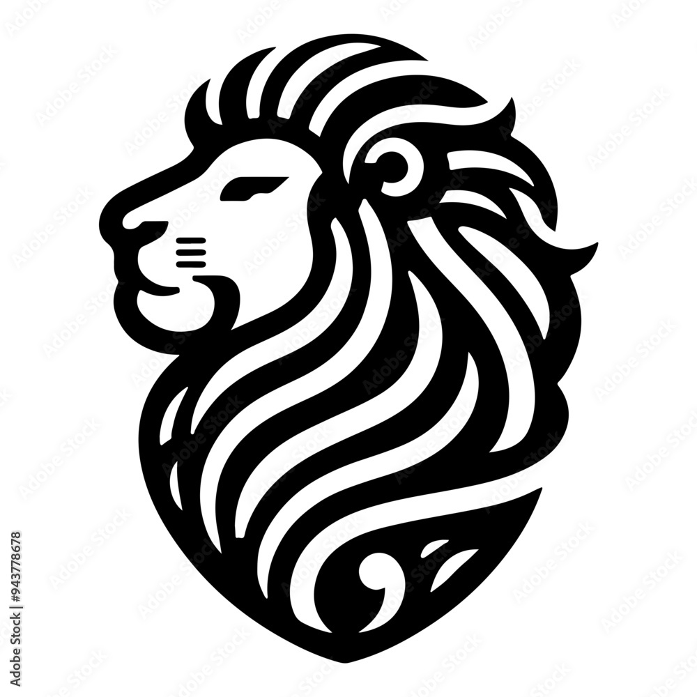 Fototapeta premium male lion clip art flat style.