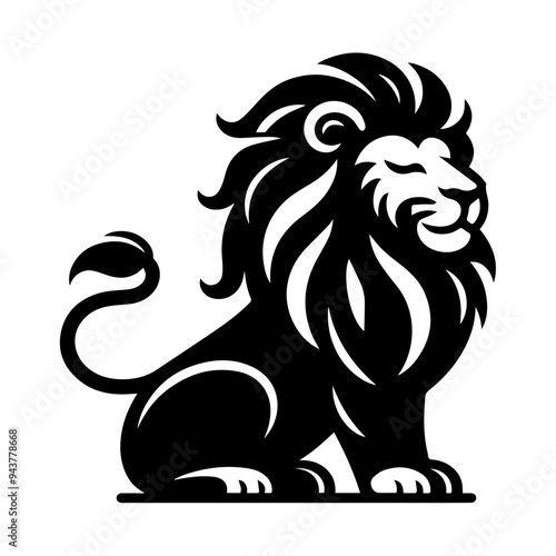 male lion clip art flat style.