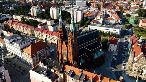 view panorama city architecture ancient Europe Legnica Poland photo