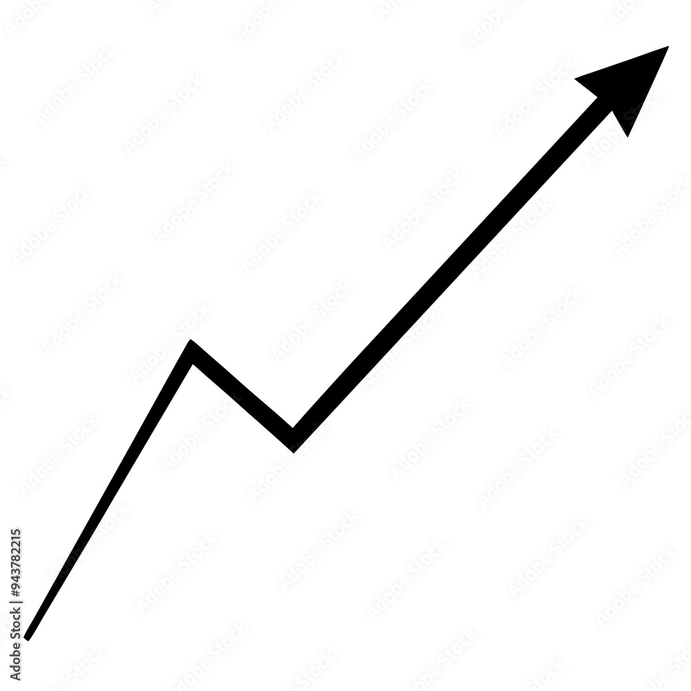 a simple black line graph with an upward trend. It starts from the bottom left, moves up at an angle, then slightly dips down, and finally rises sharply to the top right a simple black line graph with an upward trend. It starts from the bottom left, moves up at an angle, then slightly dips down, and finally rises sharply to the top right