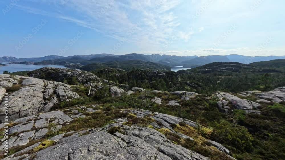 Mountain view at Kungsvollen, Norway. Blue sky with a few clouds. Mountain view at Kungsvollen, Norway. Blue sky with a few clouds.