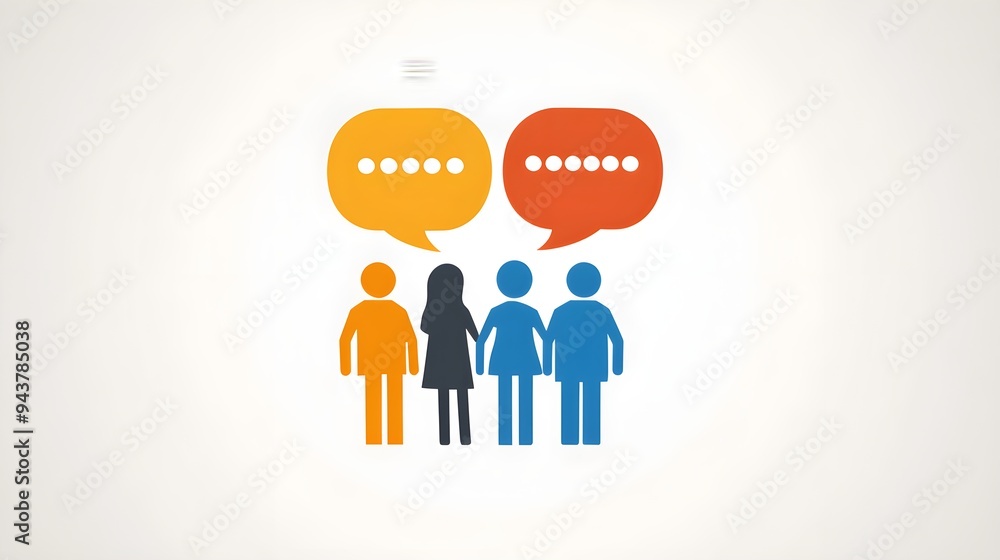 Family Unity: People Together Connecting with Chat Bubble Logo Icon for Human Connection and Communication Family Unity: People Together Connecting with Chat Bubble Logo Icon for Human Connection and Communication