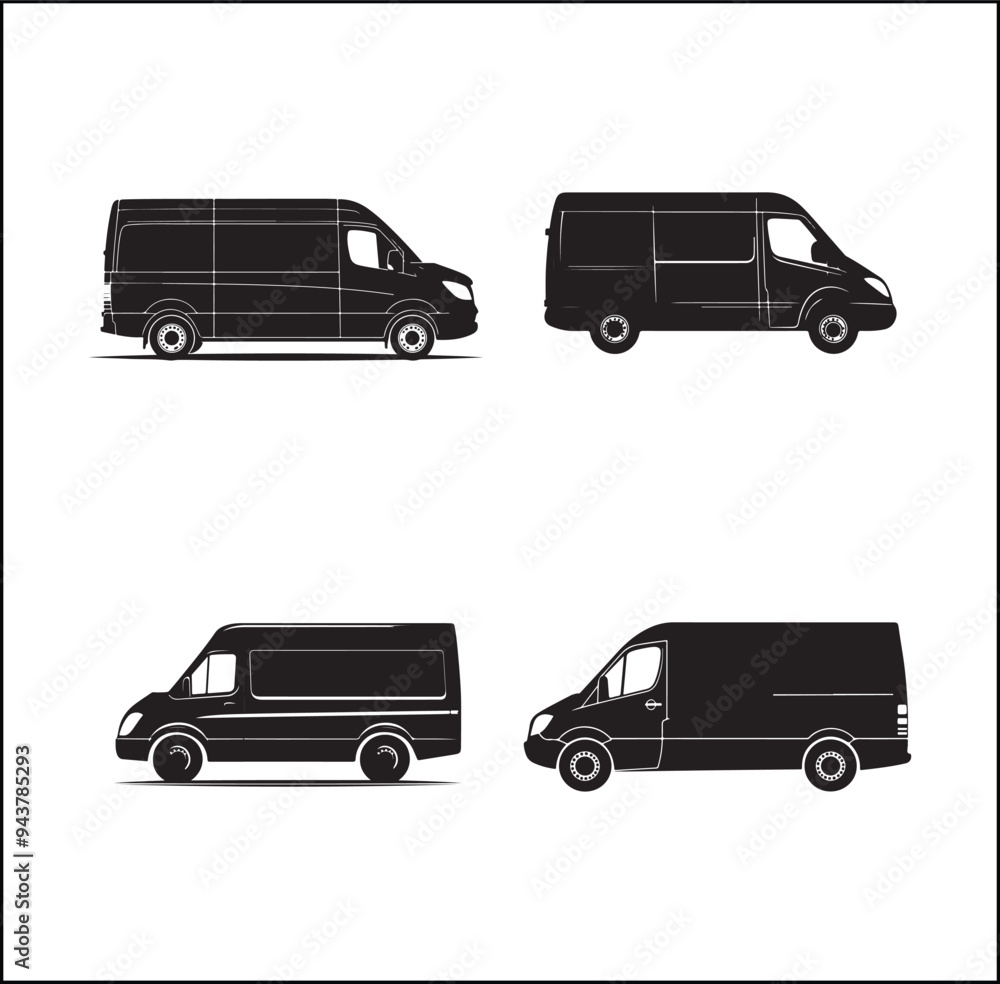 mini Bus silhouette vector Design automobile mini Bus silhouette vector Design automobile