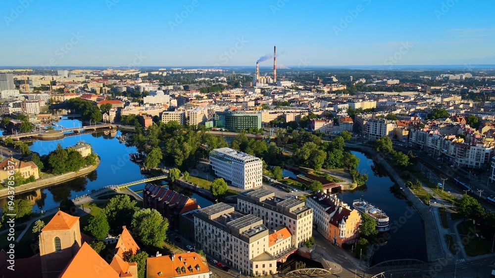 city Europe beautiful top view aerial photography of Wroclaw Poland city Europe beautiful top view aerial photography of Wroclaw Poland