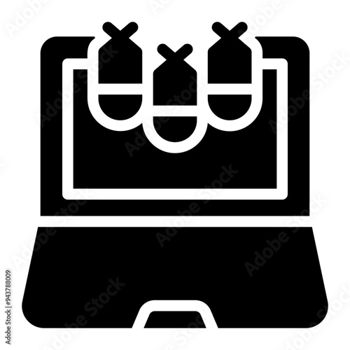 cyber attack glyph icon