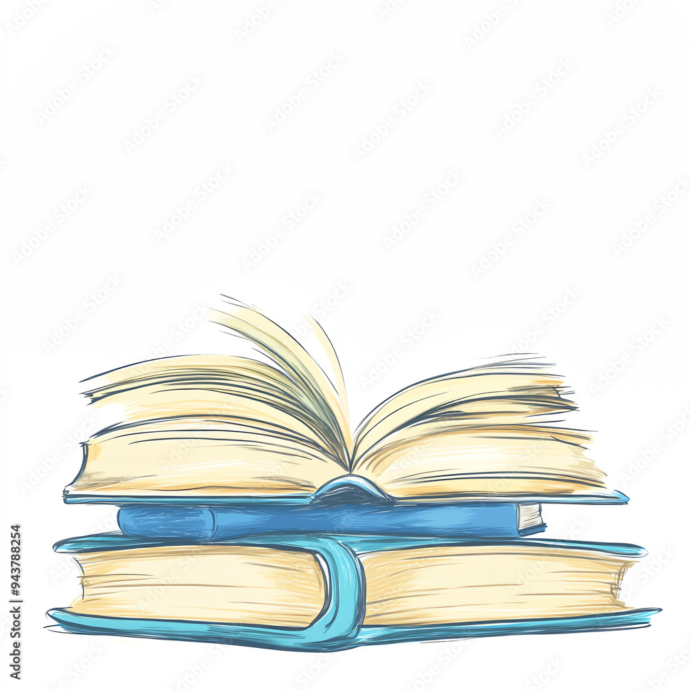 Colorful stack of open books inviting readers to explore new worlds through literature and knowledge. Colorful stack of open books inviting readers to explore new worlds through literature and knowledge.