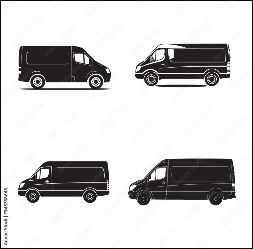 mini Bus silhouette vector Design mini Bus silhouette vector Design