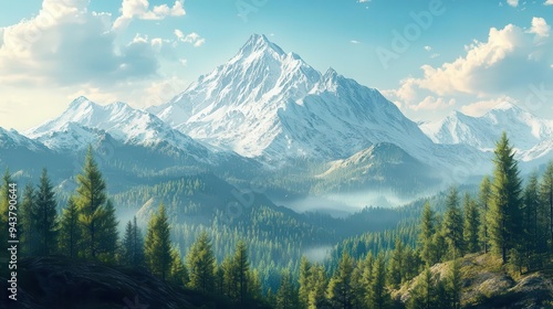 A breathtaking mountain landscape with spectacular sky