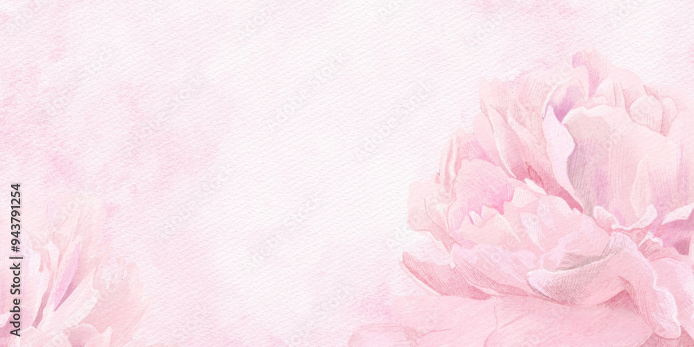 Abstract watercolor wash pastel pink texture with pink flower background Abstract watercolor wash pastel pink texture with pink flower background