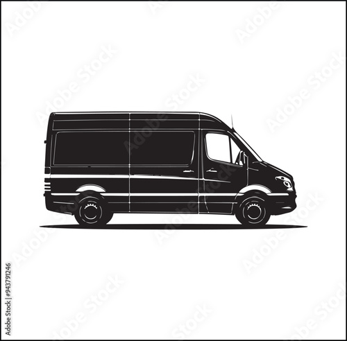 mini Bus silhouette vector Design 