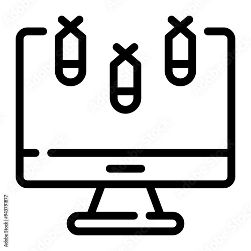 cyber attack line icon
