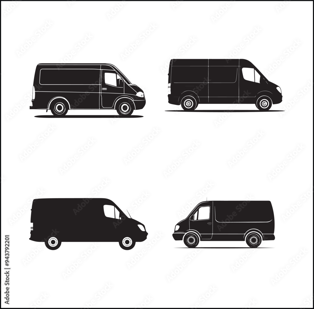 mini Bus silhouette vector Design mini Bus silhouette vector Design