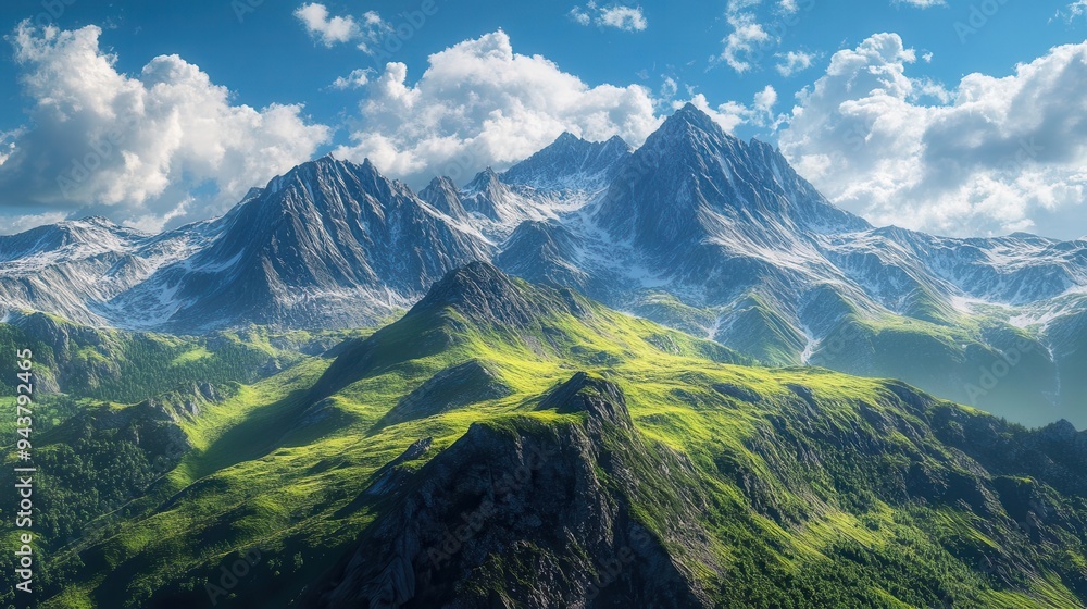 Fototapeta premium A breathtaking mountain landscape with spectacular sky