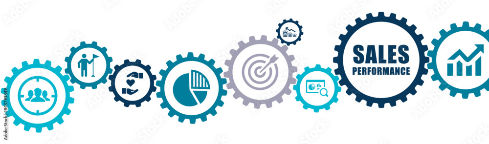 Sales Performance banner vector illustration with the icons of drive sales performance, optimization, team capabilities, window opportunities, improve sales efficiency, agile CRM on white background. Sales Performance banner vector illustration with the icons of drive sales performance, optimization, team capabilities, window opportunities, improve sales efficiency, agile CRM on white background.