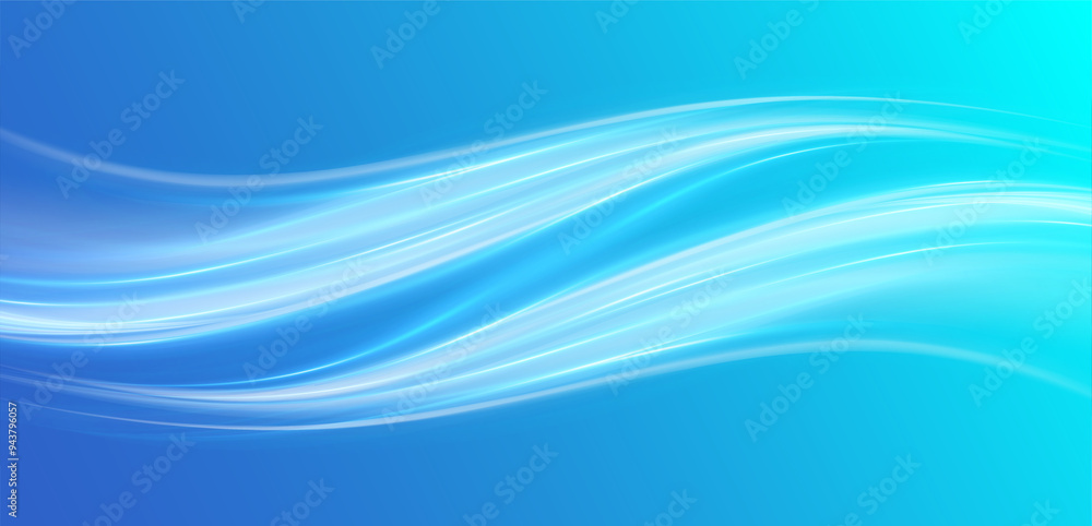 Soft blue curved lines of fresh smell. 3D glossy waves. Waves showing a stream of clean fresh air. Soft blue curved lines of fresh smell. 3D glossy waves. Waves showing a stream of clean fresh air.
