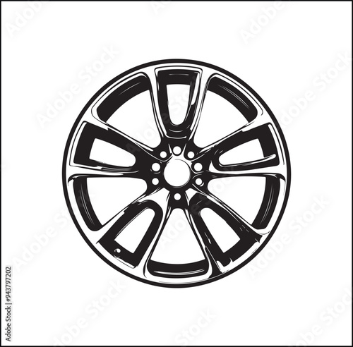 Silhouette wheel of the car Vector 