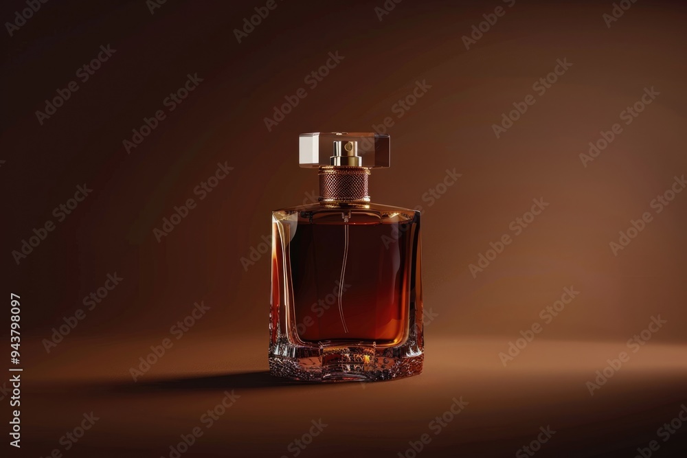 Luxury mens perfume in bottle on brown background with space. Luxury mens perfume in bottle on brown background with space.