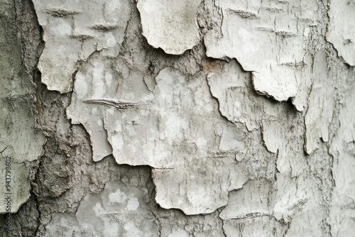 Close-up of Cracked and Peeling Bark on a Tree Trunk