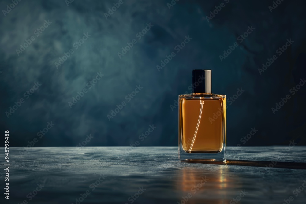 Luxury mens perfume on grey table with dark background. Luxury mens perfume on grey table with dark background.
