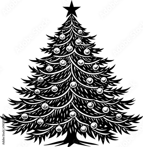 illustration christmas tree vector, christmas tree