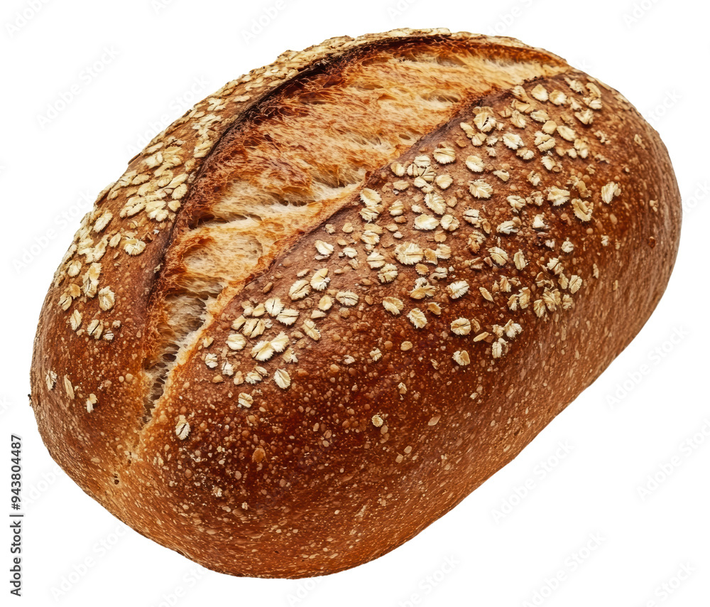 PNG Oat bread loaf on white background PNG Oat bread loaf on white background