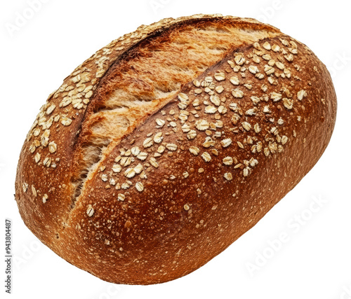 PNG Oat bread loaf on white background photo