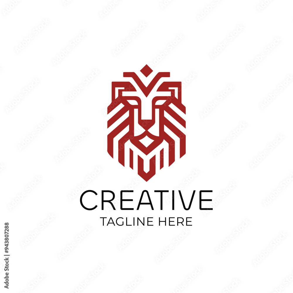 Lion head geometric vector logo design Lion head geometric vector logo design