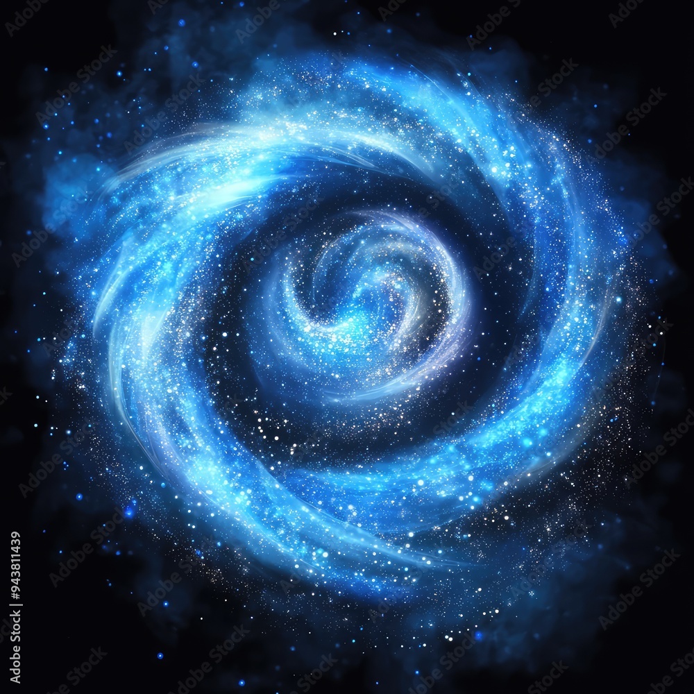 A spinning vortex of blue light with sparkly glitter, isolated on a transparent background, suggesting magical energy. A spinning vortex of blue light with sparkly glitter, isolated on a transparent background, suggesting magical energy.