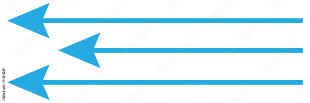 Fototapeta premium Horizontal dual sided long straight arrow signs. Black, red, stock pointer, direction, position symbol and double arrow icon isolated on white background. design eps 10
