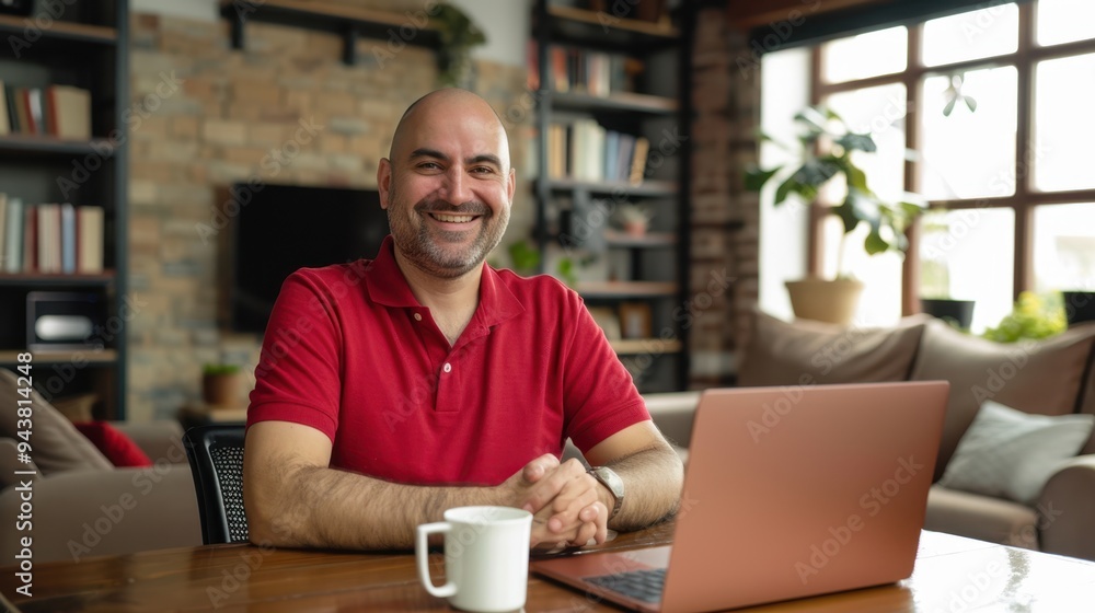 Fototapeta premium The man with a laptop