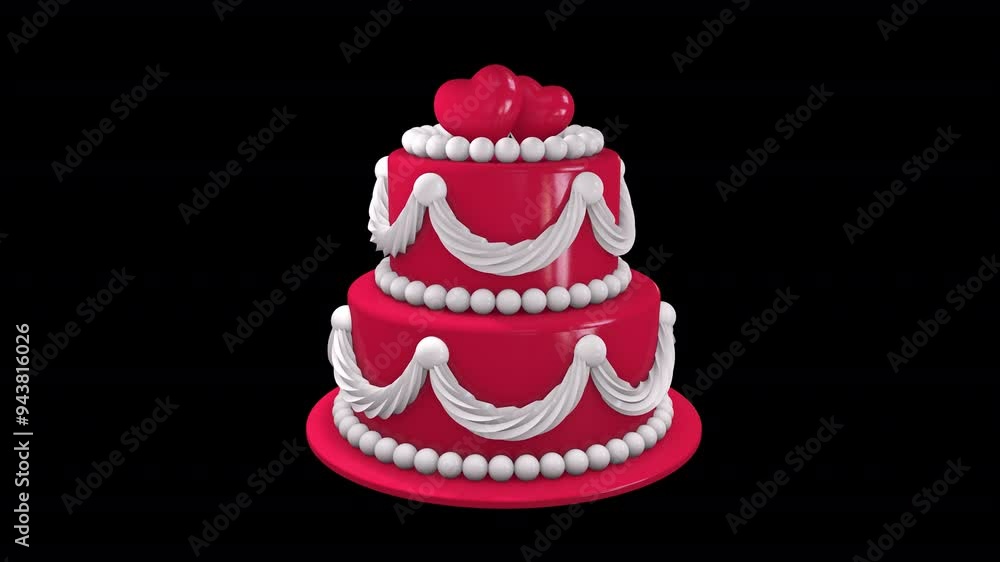 Wedding cake 3D animation on a seamless loop Wedding cake 3D animation on a seamless loop