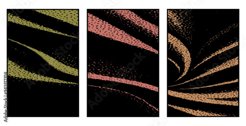 Set of 3 Abstract pattern. Illustration for printing on wall decorations. For use in graphics.