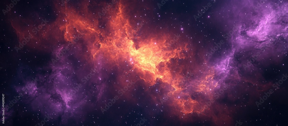 3D cartoon depiction of a gas nebula in outer space 3D cartoon depiction of a gas nebula in outer space