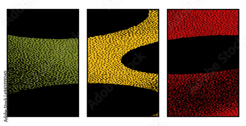 Set of 3 Abstract pattern. Illustration for printing on wall decorations. For use in graphics.