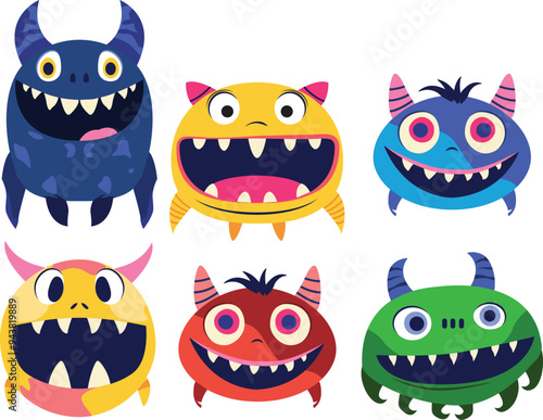 Print Monsters collection cute art 6 characters art