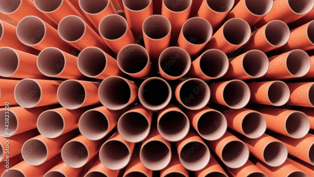 Close-up of a stacked arrangement of construction metal pipes isolated on a white background. 3D rendering. Close-up of a stacked arrangement of construction metal pipes isolated on a white background. 3D rendering.